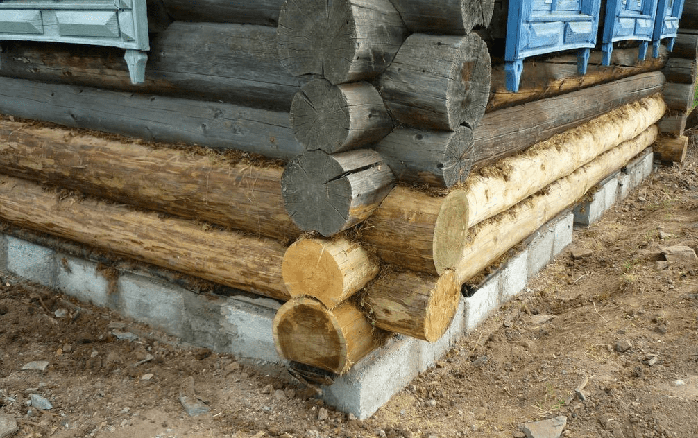 замена сгнивших венцов деревянного дома